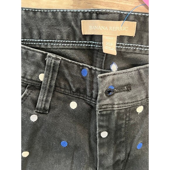 Banana Republic Blue White Dots Pants Dress Business Casual Pants 25P - Picture 2 of 3